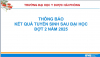 Thông báo kết quả tuyển sinh Sau đại học đợt 2 năm 2025