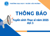 Thông báo tuyển sinh Thạc sĩ năm 2025 – Đợt 3